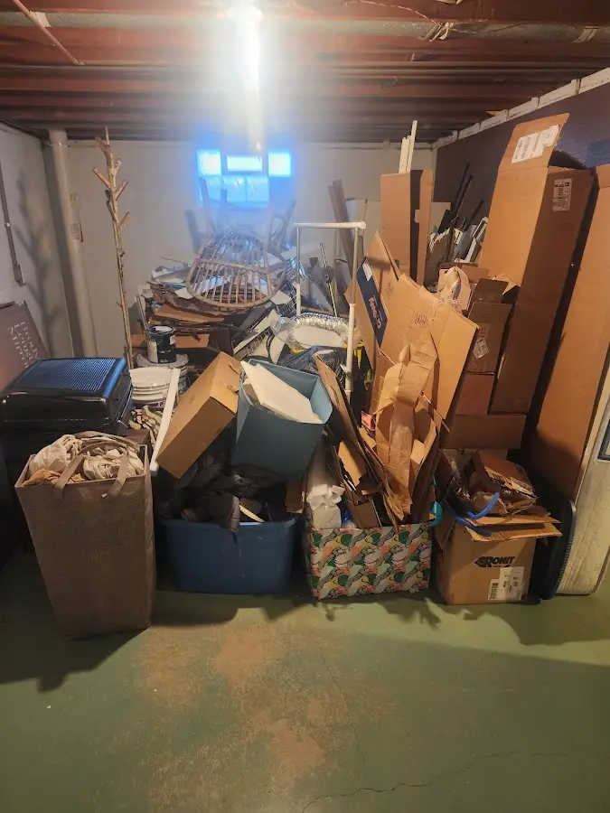 Roll-off dumpster container at job site for 4 Yard Dumpster Rental in New Brighton